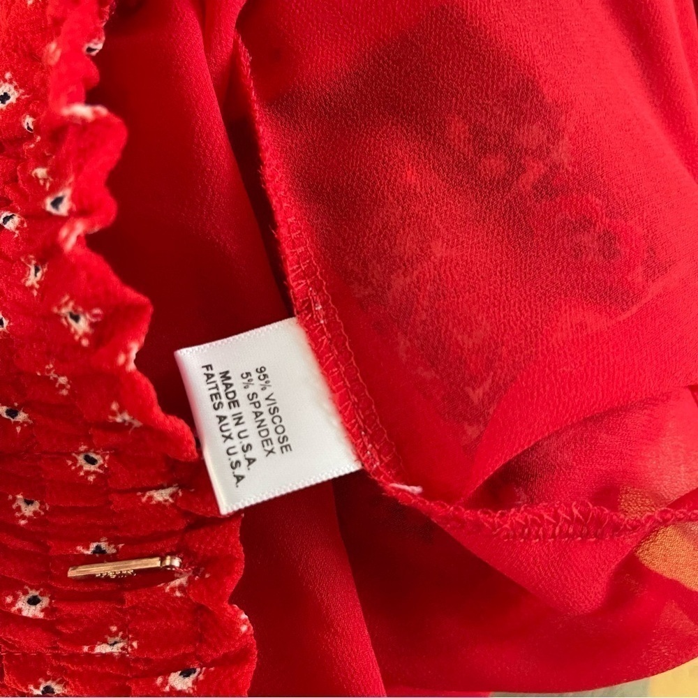 Misa Los Angeles Tania Ruffled Mini Skirt In Red Women's Size L - Picture 4 of 6